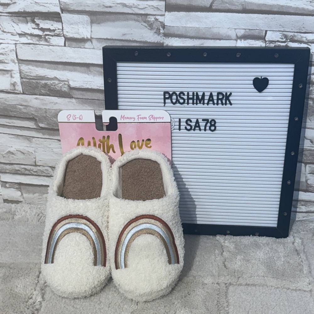 With Love By Handcraft Cozy memory foam Rainbow Slippers